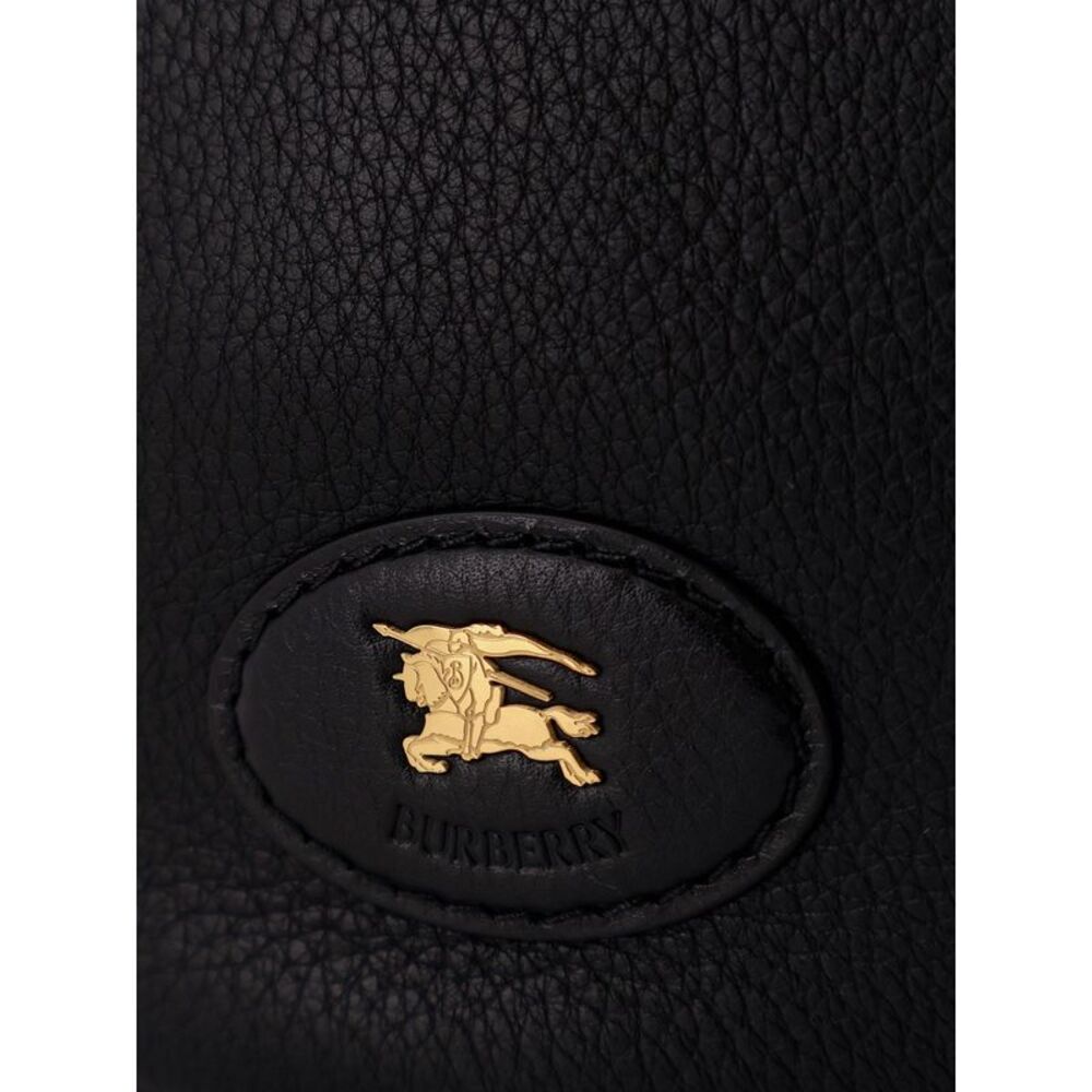 Burberry Women Hammered Leather Crossbody Bag With Logo Patch - Picture 5 of 5